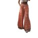 European And American Women's 2025 New Positioning Printed High Waist Lace-up Rubber Wide Leg Pants All-match Casual Pants_ecoleips.com