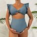 Women's Maternity Swimsuit Solid Color Loose Fit Short Sleeve One Piece Design Belly Conceal_ecoleips.com