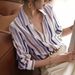 Women's Clothing Contrast Color Temperament Striped Shirt Women Spring And Summer New Niche Retro Lapel Loose And Slim_ecoleips.com
