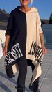 Women's Clothing Hooded Long Sleeved Font Printing Contrast Color Long Casual Top_ecoleips.com