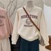 American Style Crew Neck Sweatshirt For Women, Spring 2025 New Autumn And Winter Layering, Super Stylish Long Sleeve Top_ecoleips.com