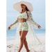 Aria Basics 2025 European And American Sexy Swimsuit For Women, Two-piece With Printed Shorts, Three-piece Bikini Set_ecoleips.com