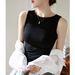 Women's Clothing Cotton Wide Shoulder Strap Sleeveless Vest For Women To Wear Outside Suspenders Tight Inner Wear_ecoleips.com