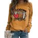 Women's Clothing Site Ready Stock Simple Pullover Crewneck Top T shirt TouchDown Print Loose Sweatshirt_ecoleips.com