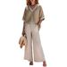 Women's Clothing Women's Casual Striped Two Piece Set V Neck Comfortable Loose Fashion For Formal & Casual For Women_ecoleips.com