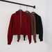 Loose Fitting Fully Zipped Hoodie Women's Sporty Hooded Cardigan Scuba Jacket Fleece Lining Yoga Wear_ecoleips.com