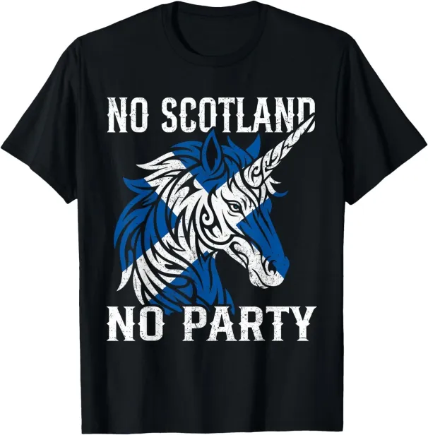 Women's T-Shirts Scotland No Party Unicorn Flag Scottish Banner Fan Retro T-Shirt_ecoleips.com