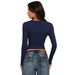 's Best-selling Y2K Clothing: Long-sleeve Base Shirt, Regular Shoulder T-shirt For Women, Solid Color Slim-fit Top_ecoleips.com