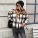 Women's INS Loose Versatile Plaid Short Cotton-padded Jacket_ecoleips.com