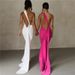 Summer Sexy Backless Halter Neck Evening Dress For Women Hip Covering Slim Fit_ecoleips.com