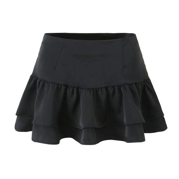 Women's Clothing Sweet Spicy Style Puff Sleeve Tie Shirt High Waist Ruffle Skirt Two Piece Set_ecoleips.com