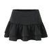 Women's Clothing Sweet Spicy Style Puff Sleeve Tie Shirt High Waist Ruffle Skirt Two Piece Set_ecoleips.com