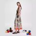 Women's Clothing New Printed Fashion Long Sleeved Puff Sleeves Lace Up Big Swing Dress_ecoleips.com
