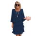 Spring/Summer Fashion Cake Dress For Women: Loose-Fitting, Slimming Round-Neck Dress_ecoleips.com
