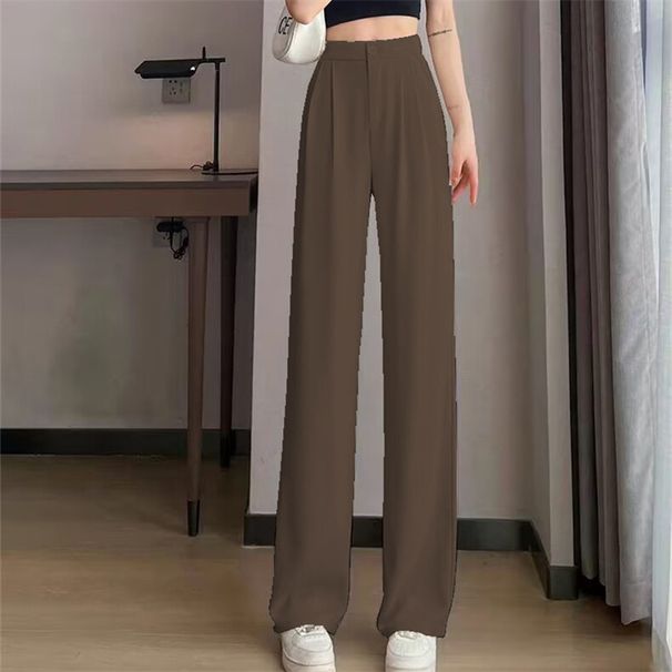 Women's Clothing Wide Leg Pants Loose Drape High Waist Black Trousers Spring And Autumn Suit Narrow Straight Casual Mopping Trousers_ecoleips.com