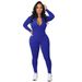 M3112 New Autumn/Winter European And American . Cross-Border Product Ribbed Zipper Sports Jumpsuit_ecoleips.com