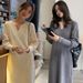 Autumn New Korean Fashion Long Sleeve Knitted Sweater Maternity Dress_ecoleips.com