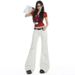 In-stock White Low-waist Flared Jeans Women, Spring/summer Slim-fit Stretch Straight-leg Bell-bottom Pants, Available_ecoleips.com
