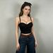 Fashionable, Simple, Versatile, Perforated Solid Color Denim Tank Top, Women's Short Style, Outerwear With Chest Cushion, Fishbone Bra_ecoleips.com