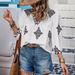 2026 European And American Clothing Summer New Fashion Printed Baggy Three-quarter Sleeve V-neck_ecoleips.com