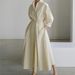 Women's Clothing New Commuting Fashion Collar Long Sleeves Elastic Waist Large Swing Dress_ecoleips.com