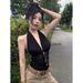 Women's Clothing Slim Fit V-Neck Mesh Camisole Korean Style Short Top Fashionable Alluring Versatile Spring/Summer Tank Vest_ecoleips.com