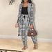 Women's Clothing sexy cardigan print long sleeve two piece suit nightclub clothes_ecoleips.com