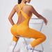 Women's Clothing New Pilates Seamless Deep V Backless Yoga Jumpsuit For Women With Slightly Flared Hip Lifting Quick Drying Sports Jumpsuit_ecoleips.com
