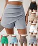 Women's Clothing Waist Versatile Pleated Slim Fit Skirt Pants Sports Outdoor Shorts_ecoleips.com