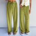 Women's High-Waisted Wide-Leg Trousers Retro American Loose Fit Floor-Length Pants with Irregular Pleats_ecoleips.com