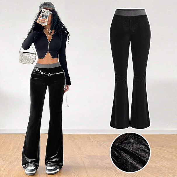 Voya 2026 Women's Simple Korean Velvet Casual Pants Spring/Summer High-Waisted Slim Elastic Waist High-waisted Slim-fit Elastic Waist Wide-leg Pants
_ecoleips.com