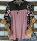 Aria Basics Aria Basics 2022 Cross-Border European And American Women's Clothing Spring/Summer Bat Sleeve Printed Color Block Waffle_ecoleips.com
