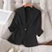 European American Cross-border Trade Thin Blazer For Women, High-end And Elegant Mid-sleeve Suit, In Stock_ecoleips.com