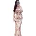 Modest Set Women's Clothing Long Sleeved Dress Fresh Summer Gentle Retro Design Polyester_ecoleips.com
