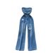 Women's Clothing Chic Internet Celebrity New Design Sense Hollow Sleeveless High Waist Slimming Hole Casual Denim Jumpsuit_ecoleips.com