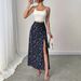 Women's Floral Print High Slit Midi Skirt European American Style 2025 Fashion Sexy Sweet Cross Border Design_ecoleips.com