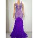 Women's Clothing Black Rhinestone Feather Dress Mesh Red Evening Dress Elegant Dress_ecoleips.com