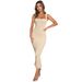 2025 Cross-Border European And American Women's Clothing Bodycon Bestseller Slit Slim-Fit Sexy Dress Summer_ecoleips.com