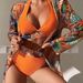 Women's Clothing Sexy Bikini Mesh Three Piece Split Printed Swimsuit Female_ecoleips.com