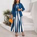 Women's Casual Geometric Pattern Long Dress Set Style Summer Autumn New Arrival Plus Size Clothes_ecoleips.com