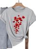 European And American Cross-border Foreign Trade Wholesale Clothing, Simple Heart-shaped Round Neck Plus-size_ecoleips.com