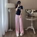 Women's Clothing Fashionable And Stylish Age Reducing And Slimming Short Sleeved Wide Leg Pants, Two Piece Suit_ecoleips.com