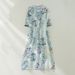 Summer Cotton Chinese Style Vintage Print Dresses For Women 2025 New Casual Loose Long Dress Femme Robe Vestidos Elegant Clothes_ecoleips.com