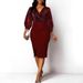 Women's Clothing Large Size High Waist Splicing Shiny Slim Fit Hip Party Dress_ecoleips.com