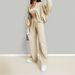 Women's Clothing Suits Fashion Solid Color Casual Loose Street Sports Sweater Suits Female Two Piece Suits_ecoleips.com