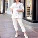 Women's Clothing Letter Printing Suit Five Point Sleeve Trousers Loose Suit_ecoleips.com