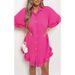 2025 New European And American Style Summer Solid Color Loose Collared Single-Breasted Ruffle Sleeve Irregular Shirt_ecoleips.com