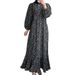 Modest Floral Print Long Sleeve Dress For Women – Loose Fit Button-Down Maxi Dress With Comfortable Fabric, Plus Size Options_ecoleips.com