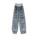 Women's Clothing Workwear Design Denim Leggings For Women Spring New Multi Pocket High Waist Slim Harem Trousers_ecoleips.com