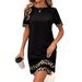 2025 Summer Fashion Round Neck Short Sleeve T-Shirt European And American Cross-Border New Leopard Print Patchwork_ecoleips.com